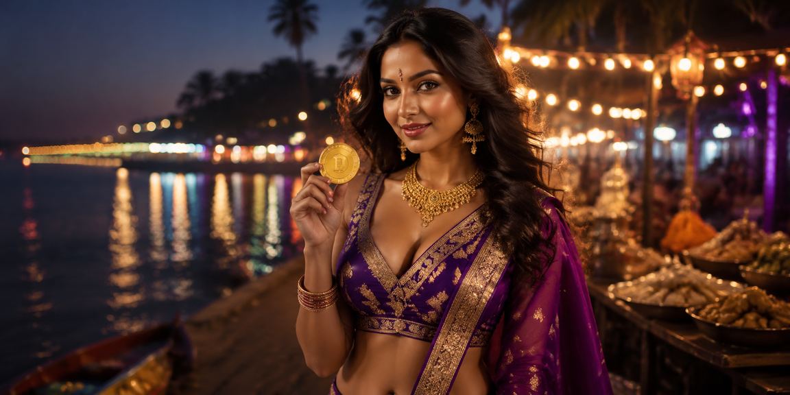 Sunny beach scene in Goa with lottery tickets